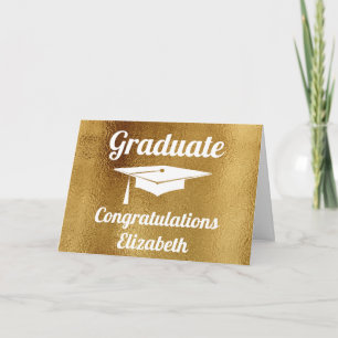 Tarjeta Felicidades por la graduación de oro moderno