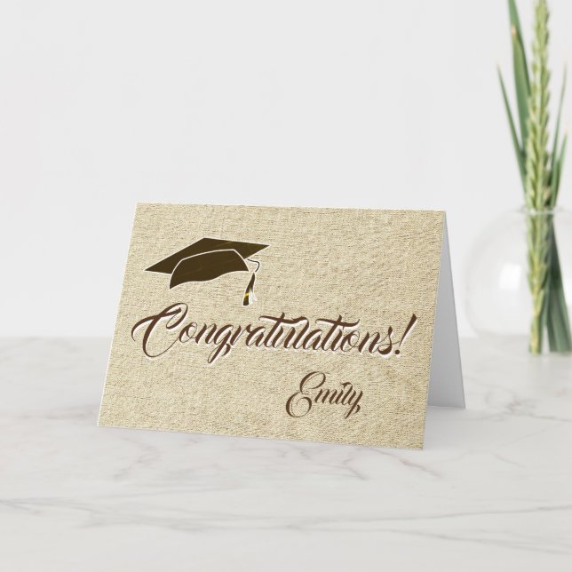 Tarjeta Felicidades por la graduación rústica (Anverso)
