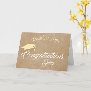 Tarjeta Felicidades por la Graduación Rústico Elegante