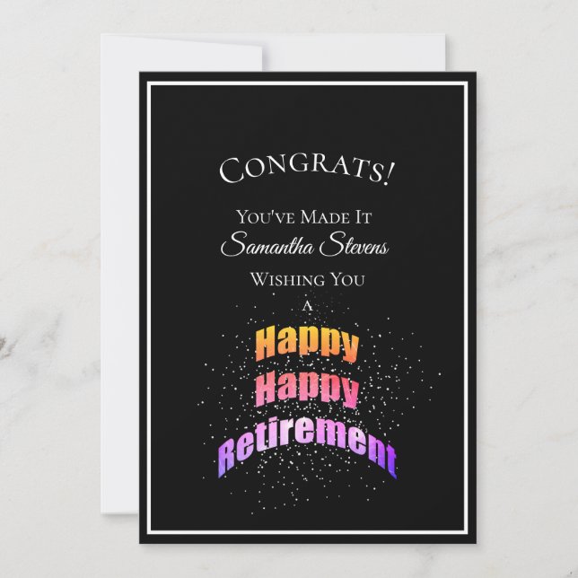 Tarjeta Felicidades por la jubilación que le has hecho div (Anverso)