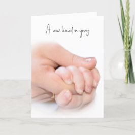 Tarjeta Felicidades por la mano del bebé