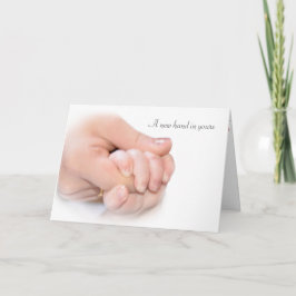 Tarjeta Felicidades por la mano del bebé