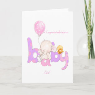 Tarjeta Felicidades por la niña