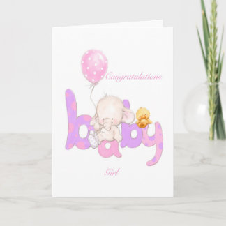 Tarjeta Felicidades por la niña