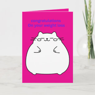 Tarjeta Felicidades por la pérdida de peso gato gordo