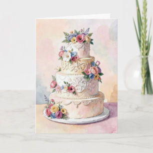 Tarjeta Felicidades por la Torta de Boda