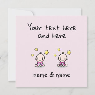 Tarjeta Felicidades por las gemelas con nombres personaliz