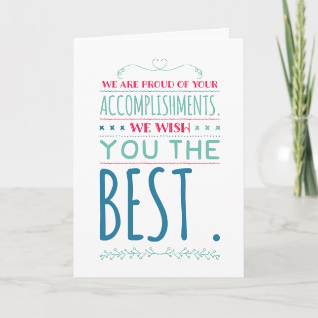 Tarjeta Felicidades por los logros de los graduados (Anverso)