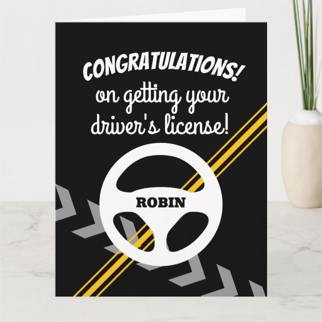 Tarjeta Felicidades por obtener tu licencia de conducir (Anverso)