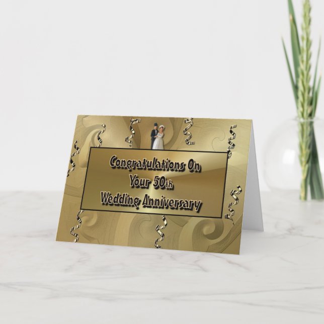 Tarjeta Felicidades por sus 50 años de aniversario de boda (Anverso)