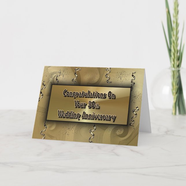 Tarjeta Felicidades por sus 50 años de bodas (Anverso)