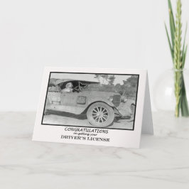 Tarjeta Felicidades por tener licencia de conducir, auto v