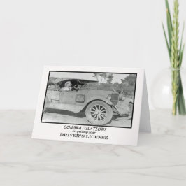 Tarjeta Felicidades por tener licencia de conducir, auto v
