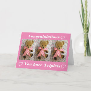 Tarjeta Felicidades por tener trillizos