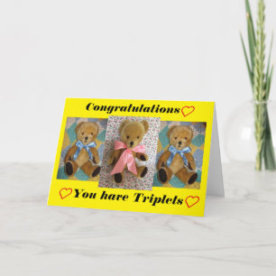 Tarjeta Felicidades por tener trillizos