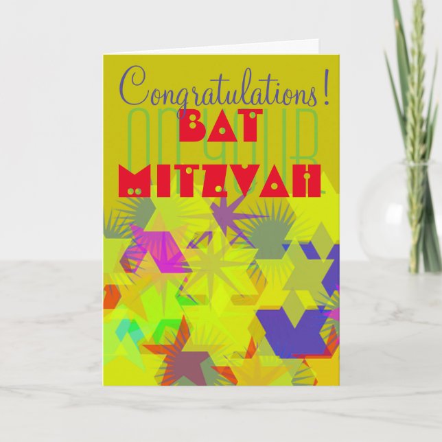 Tarjeta Felicidades por tu Bat Mitzvah (Anverso)