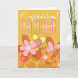 Tarjeta Felicidades por tu floral Bat Mitzvah