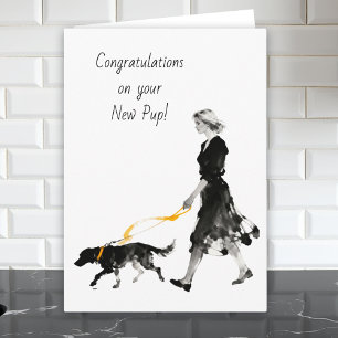 Tarjeta Felicidades por tu nueva mascota! Nuevo perro