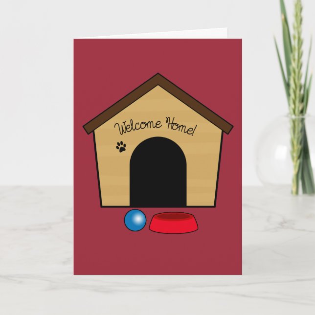 Tarjeta Felicidades por tu nueva pipa con casa de perros (Anverso)