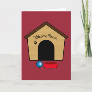 Tarjeta Felicidades por tu nueva pipa con casa de perros