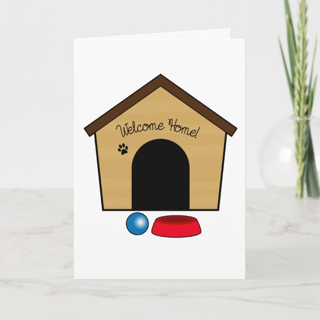 Tarjeta Felicidades por tu nueva pipa con casa de perros (Anverso)