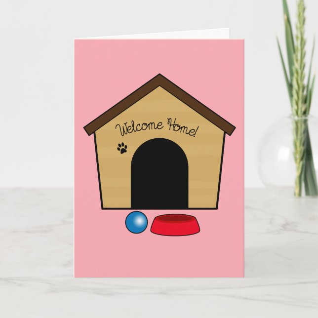 Tarjeta Felicidades por tu nueva pipa con casa de perros (Anverso)