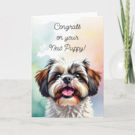 Tarjeta Felicidades por tu nueva pipa | Shih Tzu