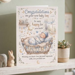 Tarjeta Felicidades por tu nuevo bebé varón