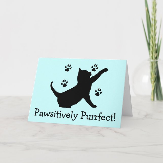 Tarjeta Felicidades por tu nuevo gatito con pinturas (Anverso)