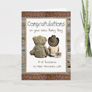 Tarjeta Felicidades por tu nuevo Lil' Buckaroo