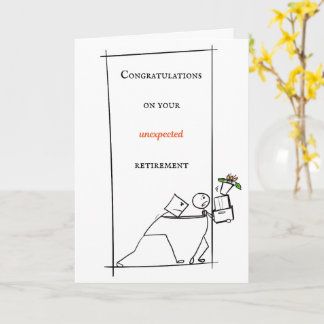 Tarjeta Felicidades por tu retiro inesperado