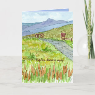 Tarjeta Felicidades por tu sendero de hiking de jubilación