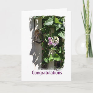 Tarjeta Felicidades - Puerta con Flor