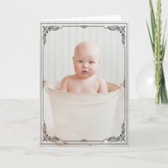 Tarjeta Felicidades racionales por su bebé rúsculo (Anverso)