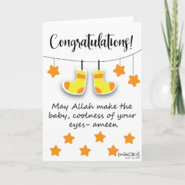 Tarjeta Felicidades - Recién Nacido (Calcetines Amarillos
