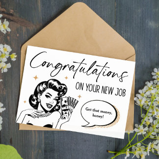 Tarjeta Felicidades retro y divertidas por tu nueva tarjet