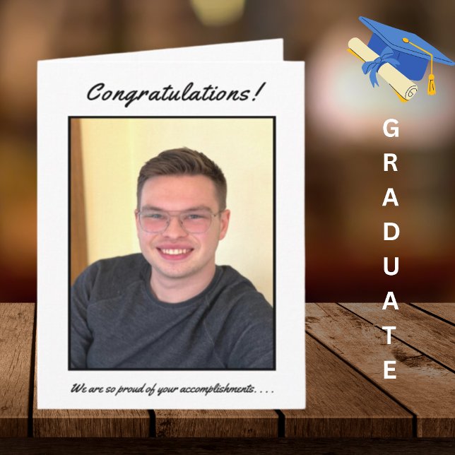 Tarjeta Felicidades Simple Graduado Foto Graduación (Subido por el creador)