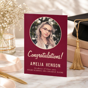 Tarjeta Felicidades Simple Licenciado Foto Graduación 