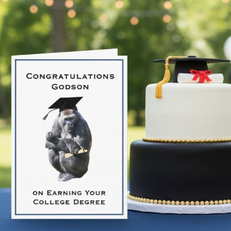 Tarjeta Felicidades Sobrino Licenciado Gorila Divertido