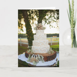 Tarjeta Felicidades - Tarta de Boda Rústica