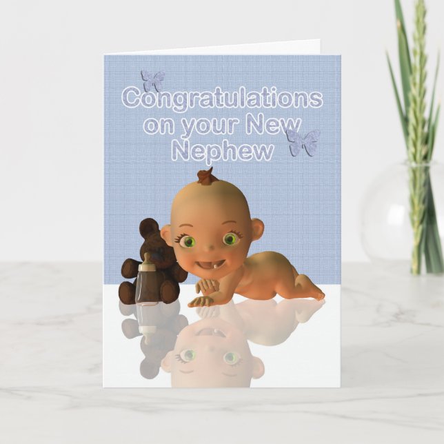Tarjeta Felicidades Un niño bebé hermoso (Anverso)