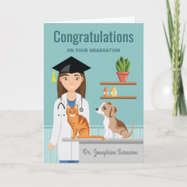 Tarjeta Felicidades Veterinaria Veterinaria DVM Graduación
