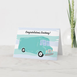 Tarjeta Felicidades y buena suerte con tu negocio de camió