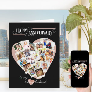 Tarjeta Felicitación de aniversario de boda con collage de