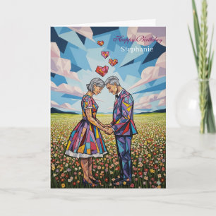 Tarjeta Felicitación de cumpleaños conmovedora con pareja 