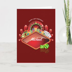 Tarjeta Felicitación de cumpleaños de casino