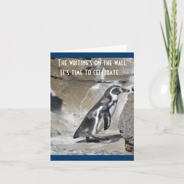 Tarjeta Felicitación de cumpleaños de pingüino (Anverso)