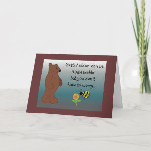 Tarjeta Felicitación de cumpleaños del oso humorístico