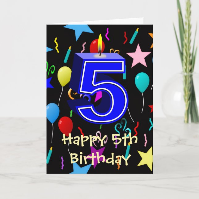 Tarjeta Felicitación de cumpleaños número 5 (Anverso)