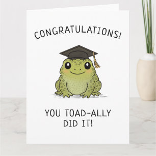 Tarjeta Felicitación de graduación de rana Pun Nuevo gradu